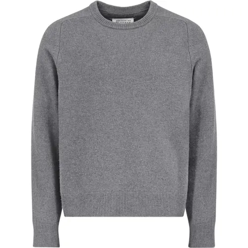Grey Wool Knit Crew Neck Sweater , male, Sizes: XL, M, S, L - Maison Margiela - Modalova