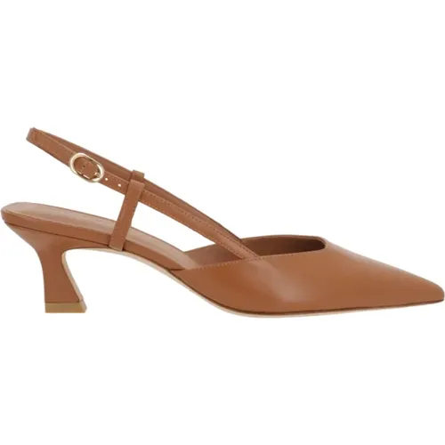 Braune Leder Slingback-Absätze , Damen, Größe: 40 EU - Stuart Weitzman - Modalova