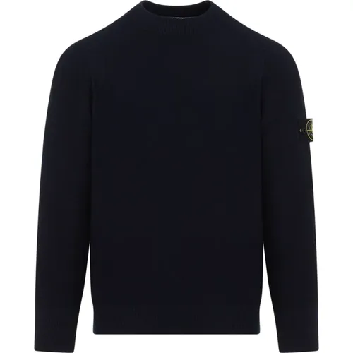 Navy Cotton Pullover Sweater , male, Sizes: 2XL, S, XL - Stone Island - Modalova