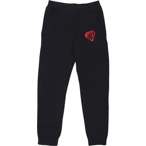 Schwarze Fleece-Sweatpants mit Elastischem Bund , Herren, Größe: L - IUTER - Modalova