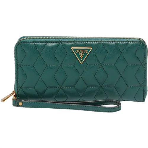 Grüne Synthetische Damenbrieftasche , Damen, Größe: ONE Size - Guess - Modalova