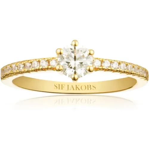 Uno Grande Vergoldeter Ring , Damen, Größe: 54 MM - Sif Jakobs Jewellery - Modalova