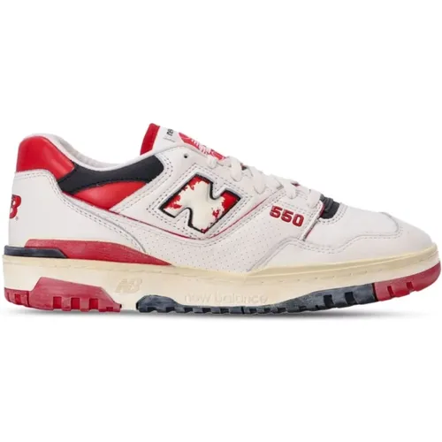 Red Leather Panelled Sneakers , male, Sizes: 7 1/2 UK, 8 1/2 UK - New Balance - Modalova