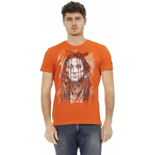 Stilvolles Kurzarm-T-Shirt mit Frontprint , Herren, Größe: XL - Trussardi - Modalova