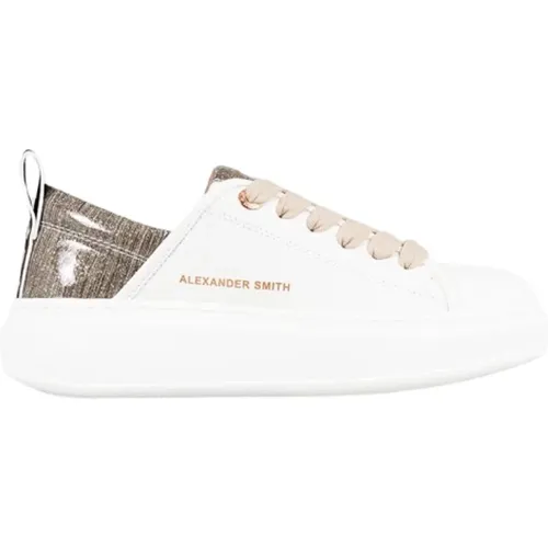 Eco Wembley Weiß Gold Sneakers , Damen, Größe: 36 EU - Alexander Smith - Modalova