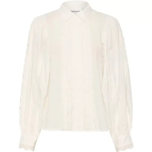 Feminine White Shirt with Puff Sleeves , female, Sizes: XS, S, M, L, 2XS, 2XL, XL - Karen by Simonsen - Modalova