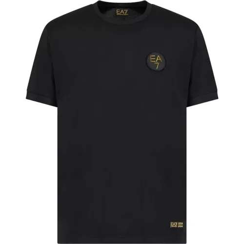 Minimalistisches T-Shirt mit kurzen Ärmeln , Herren, Größe: 2XL - Emporio Armani EA7 - Modalova