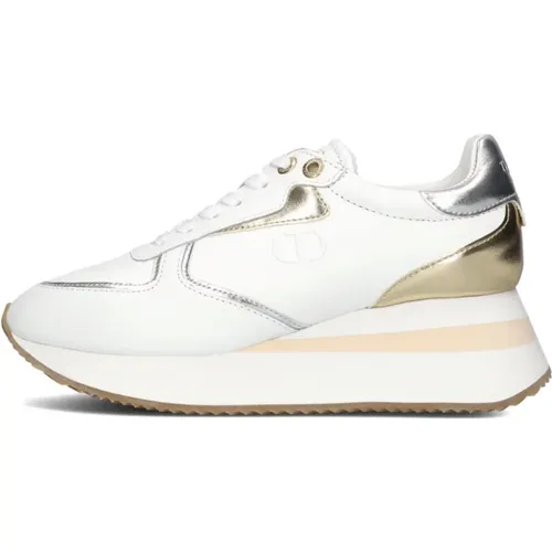 Niedrige Sneakers Gold Silber , Damen, Größe: 38 EU - Twinset - Modalova