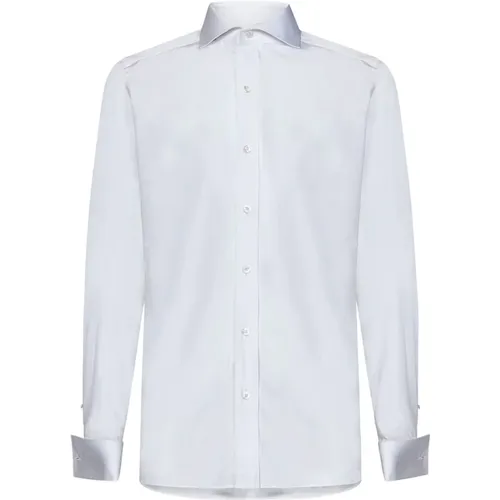 Weiße Baumwoll-Popeline-Hemd , Herren, Größe: S - Tom Ford - Modalova