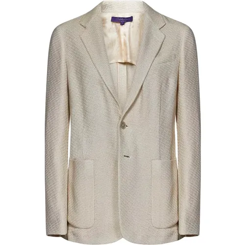 Ivory Silk Blend Tweed Blazer , female, Sizes: 2XS, XS - Ralph Lauren - Modalova