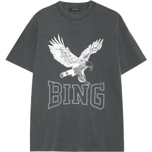 Cool Print T-Shirt Black Washed , Damen, Größe: S - Anine Bing - Modalova
