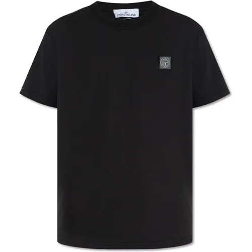 T-Shirt mit Logo-Patch , Herren, Größe: M - Stone Island - Modalova