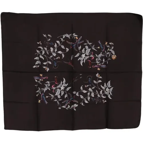 Brauner Seiden-Logo-Schal Wrap - Dolce & Gabbana - Modalova