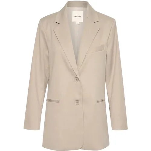 Klassischer Blazer Jacke Flint Melange , Damen, Größe: L - Soaked in Luxury - Modalova