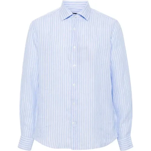 Striped linen shirt , male, Sizes: 3XL, 2XL, XL, M, 4XL, L - PAUL & SHARK - Modalova
