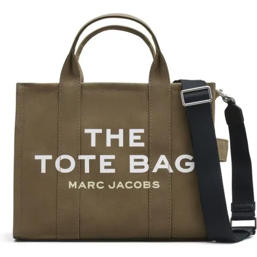 Mittlere Khaki Logo Tote Tasche , Damen, Größe: ONE Size - Marc Jacobs - Modalova