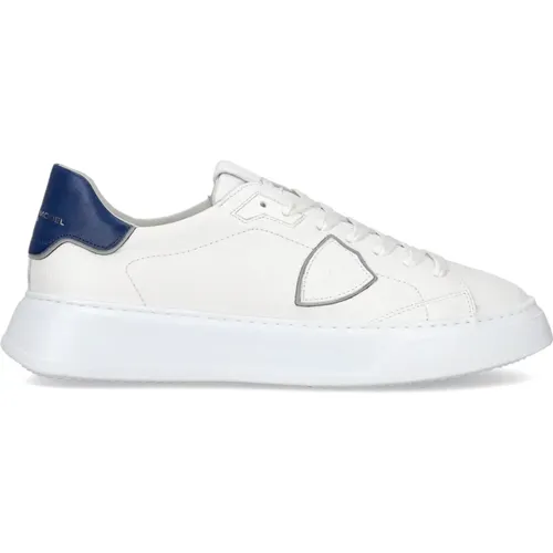 Blue Temple Sneakers , male, Sizes: 6 UK, 7 UK, 10 UK, 11 UK, 9 UK, 8 UK - Philippe Model - Modalova