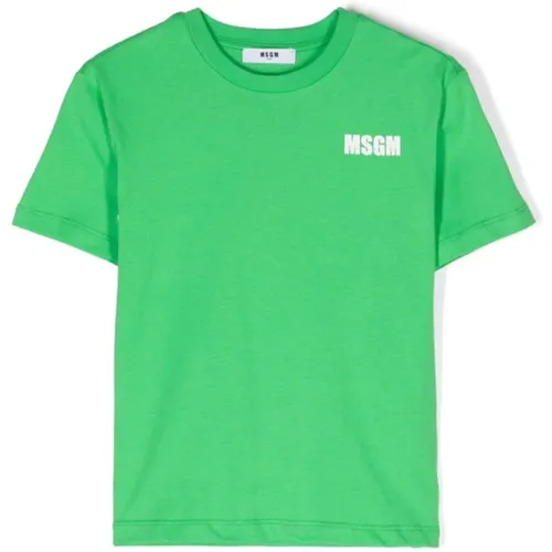 Grünes Logo T-Shirt Msgm - Msgm - Modalova