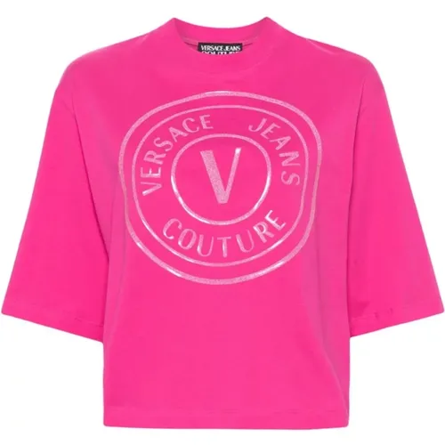 Fuchsia T-Shirts Polos für Frauen - Versace Jeans Couture - Modalova