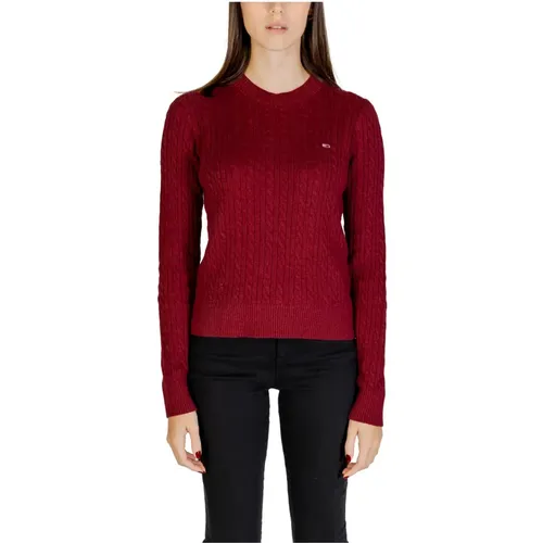 Baumwoll Damen Pullover Herbst/Winter Kollektion , Damen, Größe: L - Tommy Jeans - Modalova