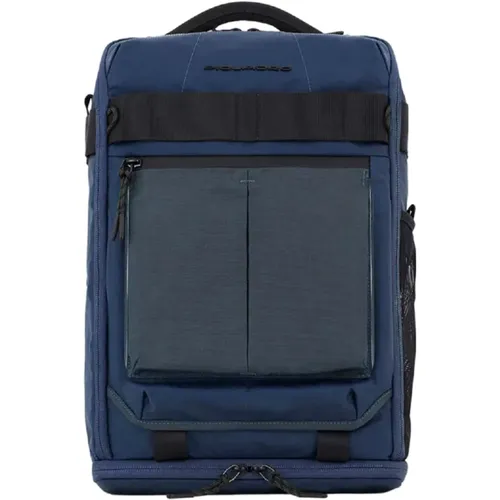 Blauer Laptop- und iPad-Rucksack mit LED , Herren, Größe: ONE Size - Piquadro - Modalova