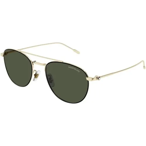 Goldrahmen Grüne Gläser Sonnenbrille - Montblanc - Modalova