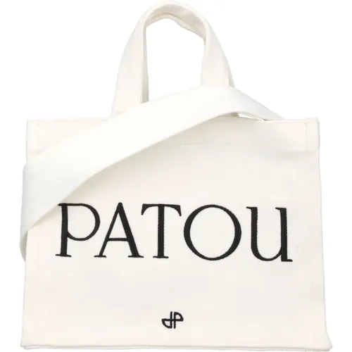 Weiße Canvas Tote Tasche mit Logo - Patou - Modalova