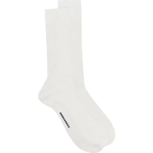 Cotton Socks with Striped Details , male, Sizes: XS - Dsquared2 - Modalova