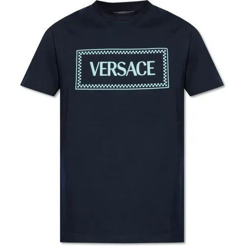 T-Shirt mit Logo , Herren, Größe: M - Versace - Modalova