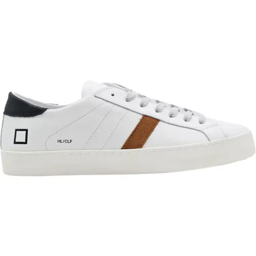 Low Calf White Blue Sneakers , male, Sizes: 9 UK, 11 UK, 10 UK, 6 UK, 12 UK - D.a.t.e. - Modalova