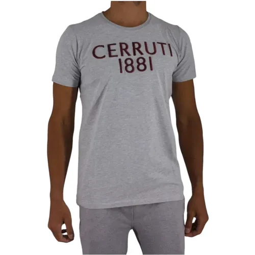 Logo Baumwoll T-Shirt - Grau , Herren, Größe: S - Cerruti 1881 - Modalova
