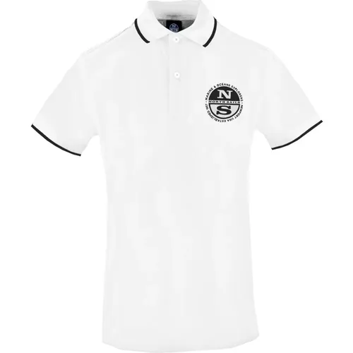 Herren Polo Shirt in einfarbig mit Logo-Print , Herren, Größe: XL - North Sails - Modalova