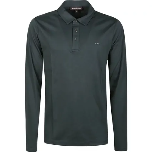 Long Sleeve Sleek Polo Shirt , male, Sizes: L, S - Michael Kors - Modalova
