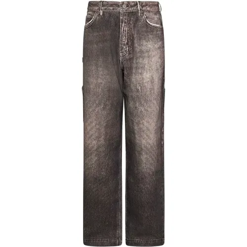 Grey Wide-Leg Jeans Aw24 , male, Sizes: W30, W32 - Emporio Armani - Modalova