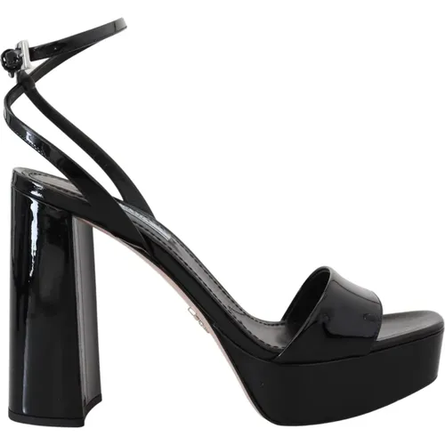 Patent Leather Platform Sandals , female, Sizes: 2 UK - Prada - Modalova