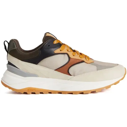 Panelled Leather Sneakers Beige , male, Sizes: 8 UK, 7 UK, 12 UK, 10 UK, 9 UK, 11 UK - Woolrich - Modalova