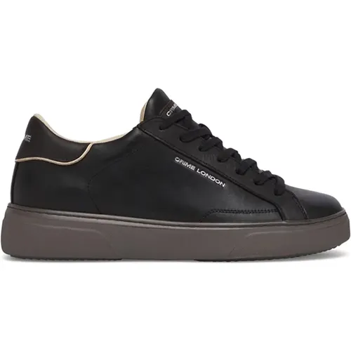 Leather Sneakers with Italian Craftsmanship , male, Sizes: 11 UK - Crime London - Modalova