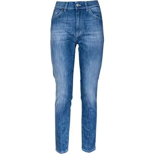 Damen 5-Pocket Jeans. Slim Fit, Normale Taille und Saum. Hergestellt in Italien. , Damen, Größe: W26 - Dondup - Modalova