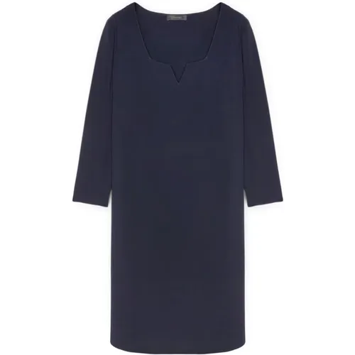 Viskose Ecovero™ Kleid mit quadratischem Ausschnitt , Damen, Größe: XL - Elena Mirò - Modalova
