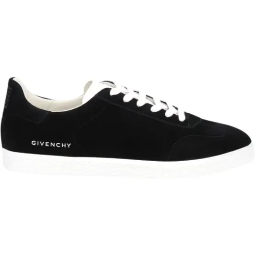 Schwarze Leder Low Top Sneakers , Herren, Größe: 43 1/2 EU - Givenchy - Modalova