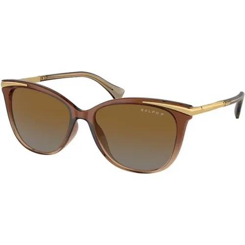 Braune Polarisierte Verlaufssonnenbrille , Damen, Größe: 55 MM - Ralph Lauren - Modalova