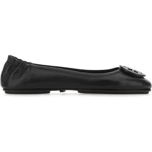 Schwarze Nappa-Leder Minnie Ballerinas , Damen, Größe: 36 EU - TORY BURCH - Modalova