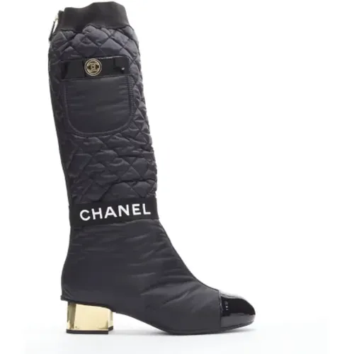 Pre-owned Fabric boots , female, Sizes: 5 1/2 UK - Chanel Vintage - Modalova