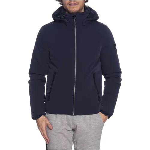 Blauer synthetischer Mantel für Männer , Herren, Größe: 2XL - YES ZEE - Modalova