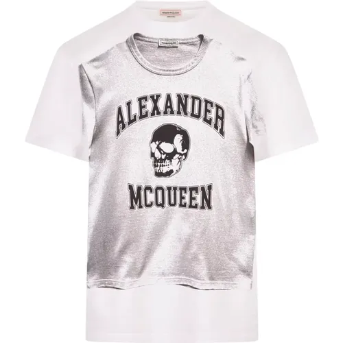 Graphic Skull Logo T-shirt , male, Sizes: L, M, S, XL - alexander mcqueen - Modalova