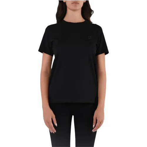 Baumwoll-Jersey T-Shirt mit gesticktem D-Logo , Damen, Größe: S - Dondup - Modalova