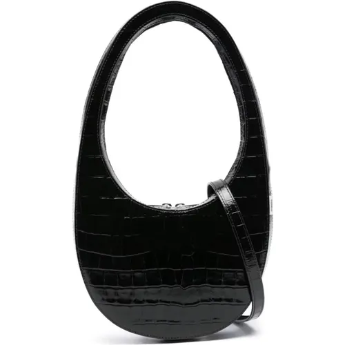 Swipe Leder Tasche - Schwarze Krokodil Textur , Damen, Größe: ONE Size - Coperni - Modalova