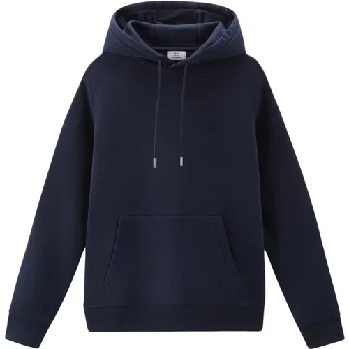 Hoodie - Logo Script Hoodie , Herren, Größe: XL - Woolrich - Modalova