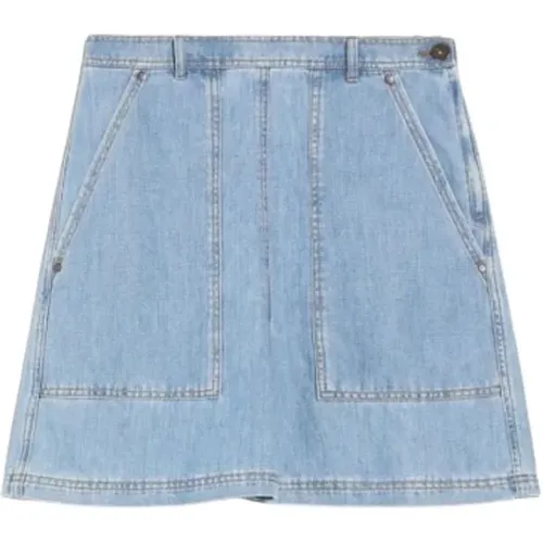 Denim und Leinen Bermuda Shorts , Damen, Größe: S - Max Mara Weekend - Modalova