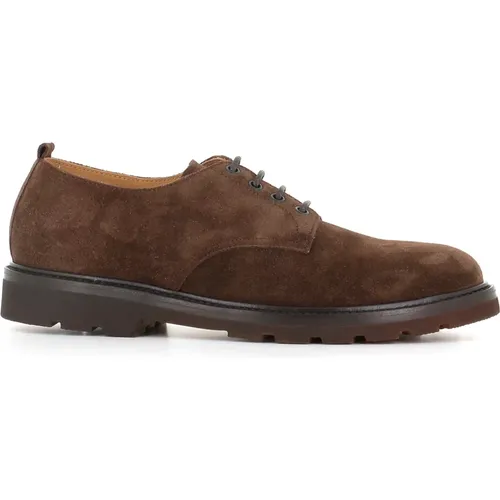 Braune Wildleder Derby Flache Schuhe - Henderson - Modalova